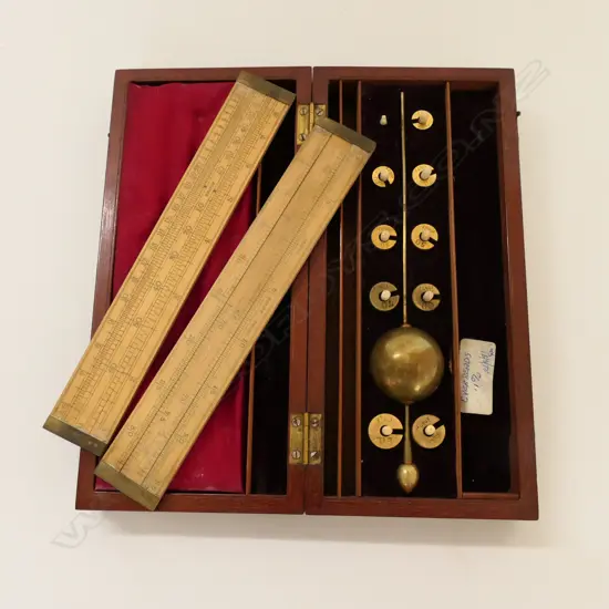 SIKES' HYGOMETER IN MAHOG CASE, w SCALES, NO THERMOMETER